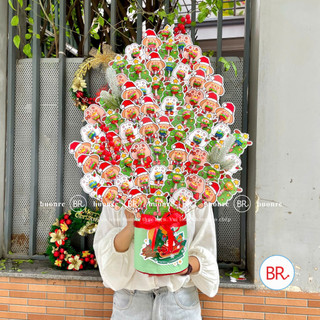 [QUÀ Noel] Set giỏ hoa kẹo mút Noel dễ thương-Quà tặng cho bé, trang trí tiệc,phát kẹo vui nhộn ANGIHOME