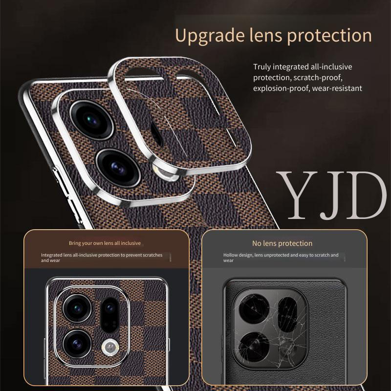 Ốp YJD Cho OPPO Find X9 Pro Da Cao Cấp TPU Khung Siêu Mỏng Chống Rơi Điện Thoại