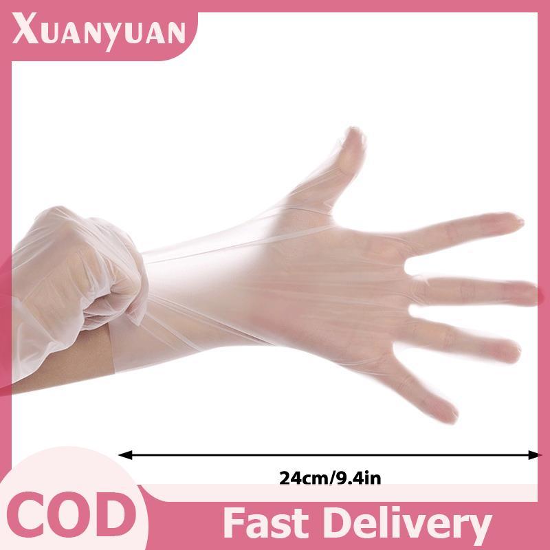 XUAN 50 / 100 Chiếc Găng Tay Cao Su Miễn Phí TPE Găng Tay Dùng Một Lần Trong Suốt Axit Chống Trơn Trượt An Toàn Làm Việc Cấp Thực Phẩm Găng Tay Vệ Sinh Gia Đình VN