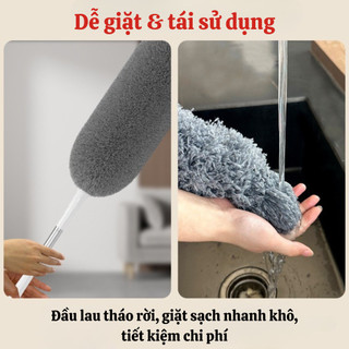 Chổi Quét Bụi Cán Dài Xoay 360 Độ Linh Hoạt, Cây Lau Bụi Làm Sạch Trần Nhà Và Ngóc Ngách Tiện Lợi