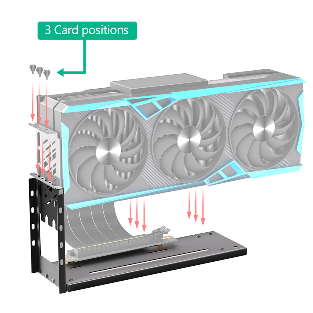 JMT 3 Khe Cắm Dọc GPU Gắn Chân Đế Cho Card Đồ Họa eGPU Dock GPU Bên Ngoài Docking Station PC case Mount