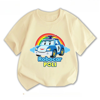 COD✅ (Hồ Chí Minh)DREAMY BABY Áo thun cổ tròn cho bé trai in hình hoạt hình Robocar Poli