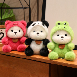 PLUS Cross Dressing Bear Table Búp bê thú cưng Búp bê gấu nhỏ dễ thương Trang trí học tập Đồng hành mềm mại Búp bê dễ thương Đồ chơi nhồi bông