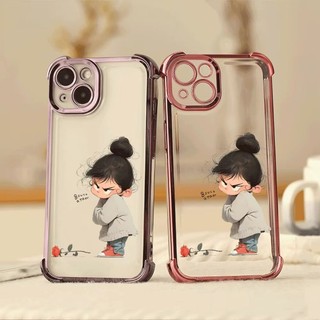 Ốp Điện Thoại Cô Gái Tức Giận Cho Huawei P60 P50 P40 P30 Pro P30 Lite Nova 14 13 12 11 11i 4e Mạ Điện Chống Rơi Bảo Vệ Trong Suốt