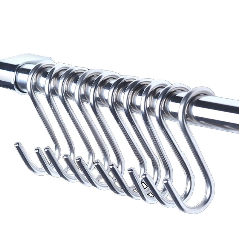 10 Móc Chữ S Thép Không Gỉ Đa Năng Treo Nhà Bếp, Phòng Tắm, Lan Can FE123