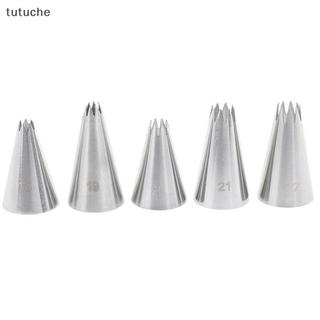 Tutu 9 Chiếc Open Star Cream Piping Vòi Phun Trang Trí Bánh Bộ Kim Loại Bánh Ngọt Túi Mẹo VN