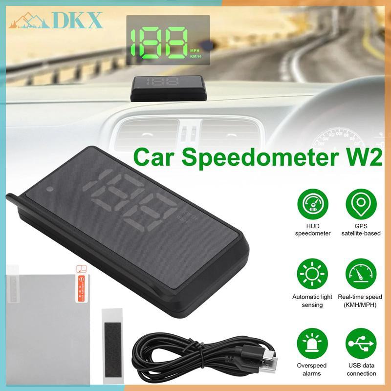 Màn hình hiển thị ô tô DKX W2 GPS HUD Máy chiếu kính chắn gió xanh cho tất cả các bộ phận ô tô Tốc độ điện tử KM / H MPH.