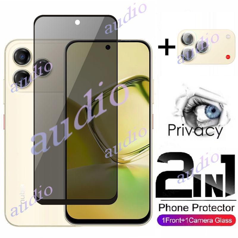 Nubia V80 Design 4G 2in1 Màn hình riêng tư có màng ống kính cho ZTE Blade V80 Design 4G 2025 Bảo vệ màn hình riêng tư Phim kính cường lực cho ZTE Nubia V80 Design 4G Phim chống gián điệp phía trước