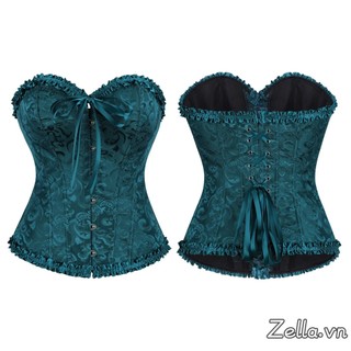 Bustier corset nữ ren bo hem, không tay off-shoulder, chỉnh hình cơ thể