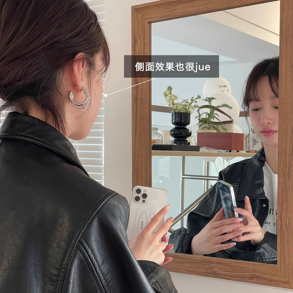 Bông tai vòng kim bạc 925 style tối giản, trang sức sang trọng