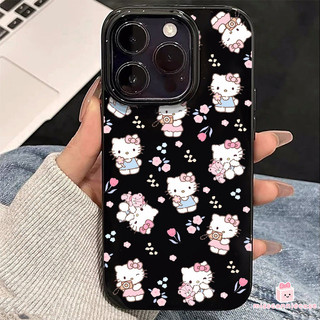 Ốp Lưng Cho Iphone 13 11 17 15 14 16 12 Pro Max Air 7 16 14 15 8 Plus XR X XS MAX SE 2022 Hoa Lãng Mạn Dễ Thương Hello Kitty Sang Trọng Bóng Bề Mặt