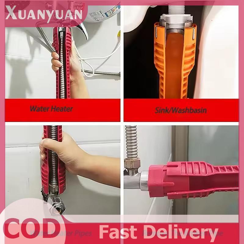 Cờ lê sửa chữa bồn rửa & vòi đa chức năng XUAN 14 trong 1 - ABS, tay cầm chống trượt dài cho hệ thống nước nhà bếp & phòng tắm VN