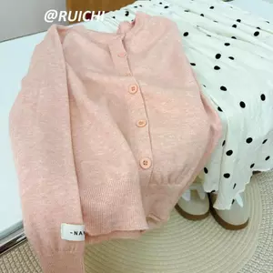 Áo khoác Cardigan len dài tay thu đông cổ tròn khuy trơn nhiều màu xmimi SP396