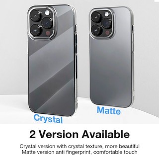 Ốp điện thoại trong suốt pha lê siêu mỏng cho iPhone 17 16 15 14 13 12 Pro Max Vỏ cứng mờ mờ cho iPhone 17 Pro Max Vỏ bảo vệ trong suốt mỏng nhẹ