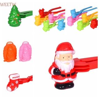 WEETW Santa Clau Snowball Maker Toy, Nhựa Santa Clau Cây Giáng Sinh Snowball Maker Clip, Tay Cầm Chống Trơn Trượt Di Động Chống Trơn Trượt Khuôn Làm Quả Bóng Tuyết Chiến Đấu