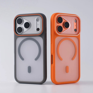 [Cửa sổ lớn / Ốp lưng cứng acrylic mờ / Cam] tương thích cho iPhone 11 12 13 14 15 16 17 pro max
