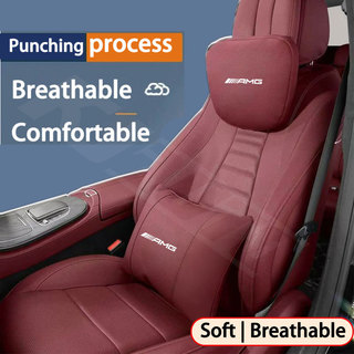 Gối tựa đầu & thắt lưng ô tô Đệm da mềm cho Benz AMG A B C E S Class AMG E200 W210 W203 W124 W204 W211 W123 W205 W212 W203 C200 Phụ kiện nội thất