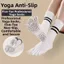 Tất Pilates năm ngón NICOLOO, Tất tập Yoga thể dục bằng vải Cotton thoáng khí, Tất thể thao khiêu vũ giữa ống chống trượt chất lượng cao dành cho nữ Tập thể dục