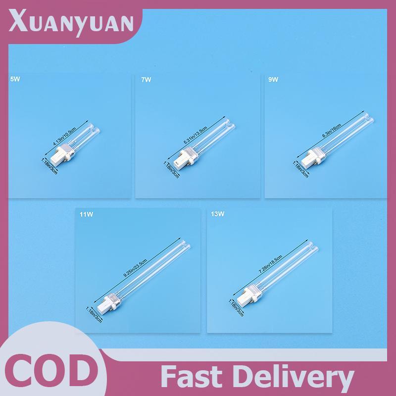XUAN 1 Bóng Đèn UV Bể Cá Bể Cá Ao Tia Cực tím Khử Trùng Ống Đèn Cho G23 5W 7W 9W 11W 13W UVC H Hình Ống VN