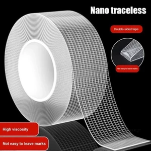 COD🔮🔮Băng keo hai mặt Nano lưới dày 1 mm, Vật liệu Acrylic Nano, có thể giặt được, tái sử dụng, tự dính-TOOLIX