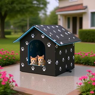 Nhà thú cưng ngoài trời - Biệt thự mèo có thể tháo rời chống nước, Nhà mèo hoang, Giường mèo cách nhiệt chịu thời tiết cho mọi mùa