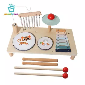 Bộ nhạc cụ trẻ em gamchiano với Xylophone và trống để xây dựng kỹ năng