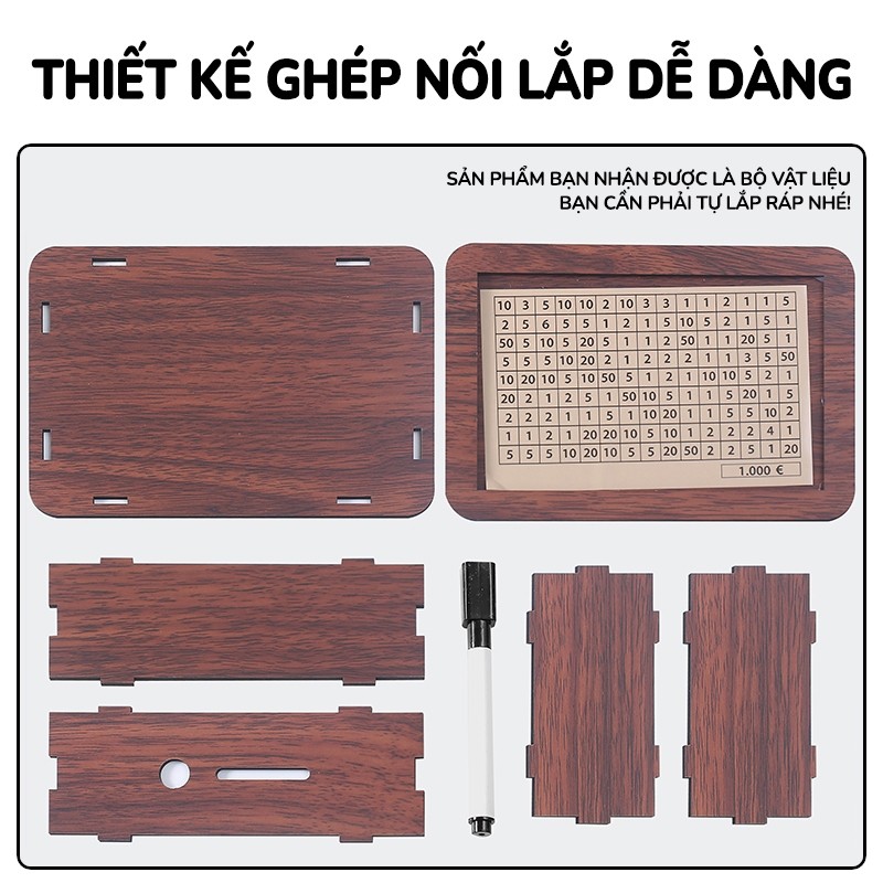 Hộp Gỗ Tiết Kiệm Mini 100 Ngày – Thiết Kế Nhiều Mẫu Đẹp, Kèm Bảng Mục Tiêu Hỗ Trợ Quản Lý Chi Tiêu Hiệu Quả