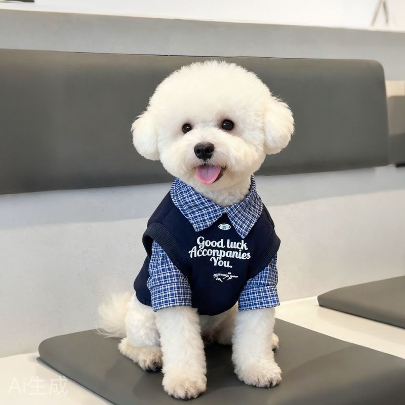 Quần Áo Chó Con Giả Hai Mảnh Màu Sắc Phù Hợp Với Áo Sơ Mi Polo Thú Cưng Thu Đông Schnauzer Bichon Teddy Nhỏ Vừa Chó Hai Trứng