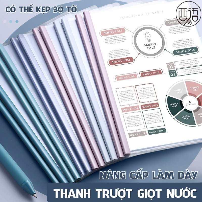 Bìa kẹp giấy A4– Gáy Rút Bền Đẹp Nhiều Màu Bìa Trong Đựng Hồ Sơ Giấy Tờ, Văn Phòng Phẩm Tiện Ích
