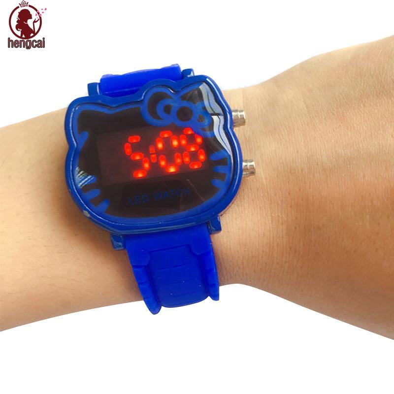 Đồng hồ kỹ thuật số LED đa chức năng Đồng hồ thạch anh hoạt hình Anime dễ thương cho con gái Son Girls Trẻ em Quà tặng