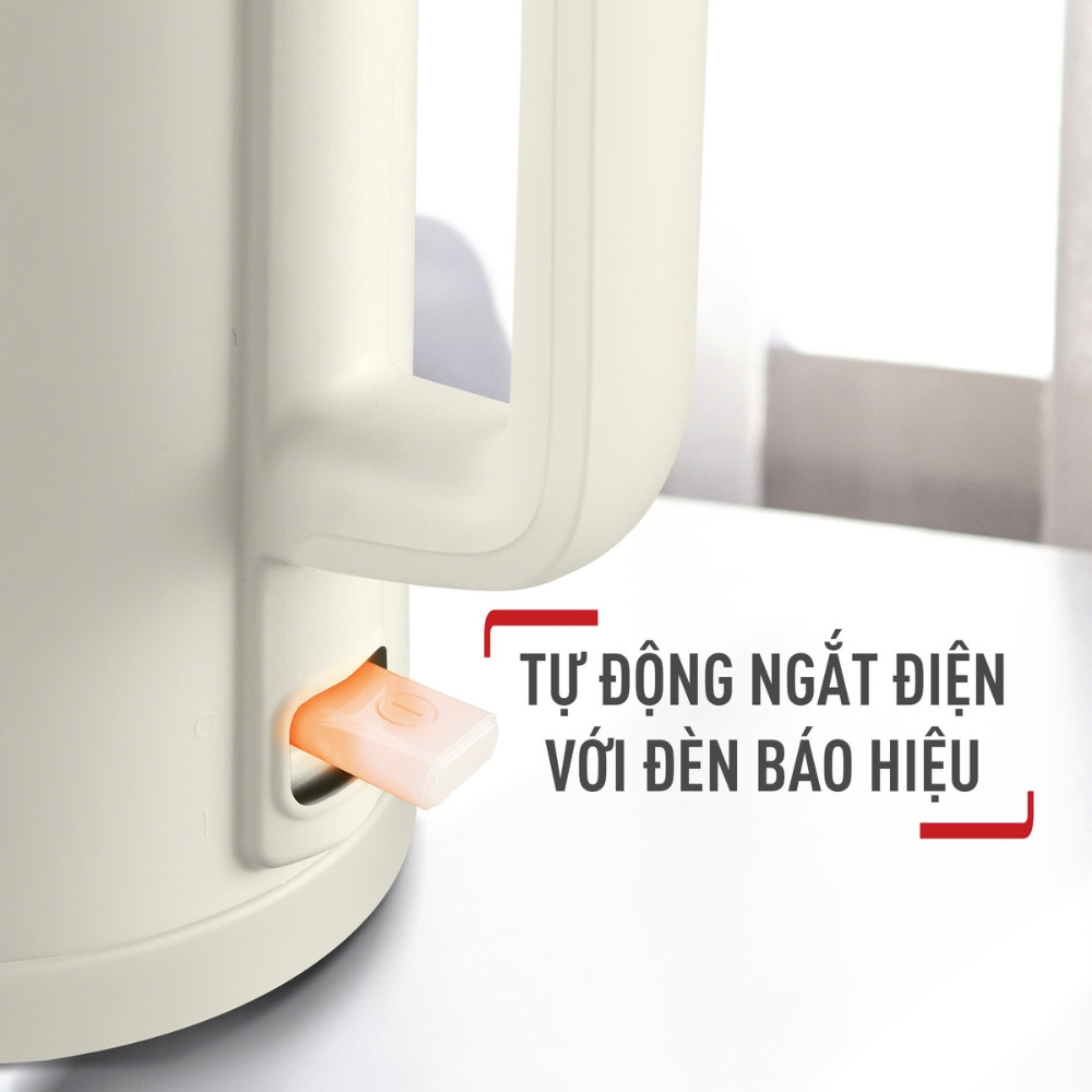 Ấm siêu tốc Tefal KO140AE0 1.5L - Rise/Black - Công suất 1500W - Bảo hành chính hãng 24 tháng