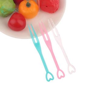 Chenlongshang 500 Chiếc Dùng Một Lần Trái Tim Trái Cây Nĩa Ăn Nhẹ Bánh Món Tráng Miệng Nhà Ăn Nhựa Thực Phẩm Trái Cây Chọn Tăm Bento Trang Trí Tiệc EN