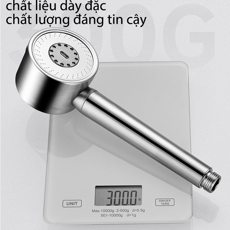 Vòi hoa sen tăng áp inox 304, 3 chế độ phun nước, xoay để chuyển đổi, tia nước nhỏ với khả năng tăng áp mạnh mẽ