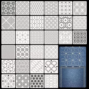 Bán Sashiko Thêu Phong Cách Mới Họa Tiết Thêu Mẫu Sáng Tạo Handmade Hình Học Mẫu Họa Tiết Mềm DIY