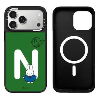 CASECASE X Miffy Custom Initial-N Case Miff Black & Sliver Mirror Vỏ iPhone hút từ tính cho iPhone 17 Air 16 15 14 13 12 Pro Max Plus Ốp lưng cứng có hộp khắc logo