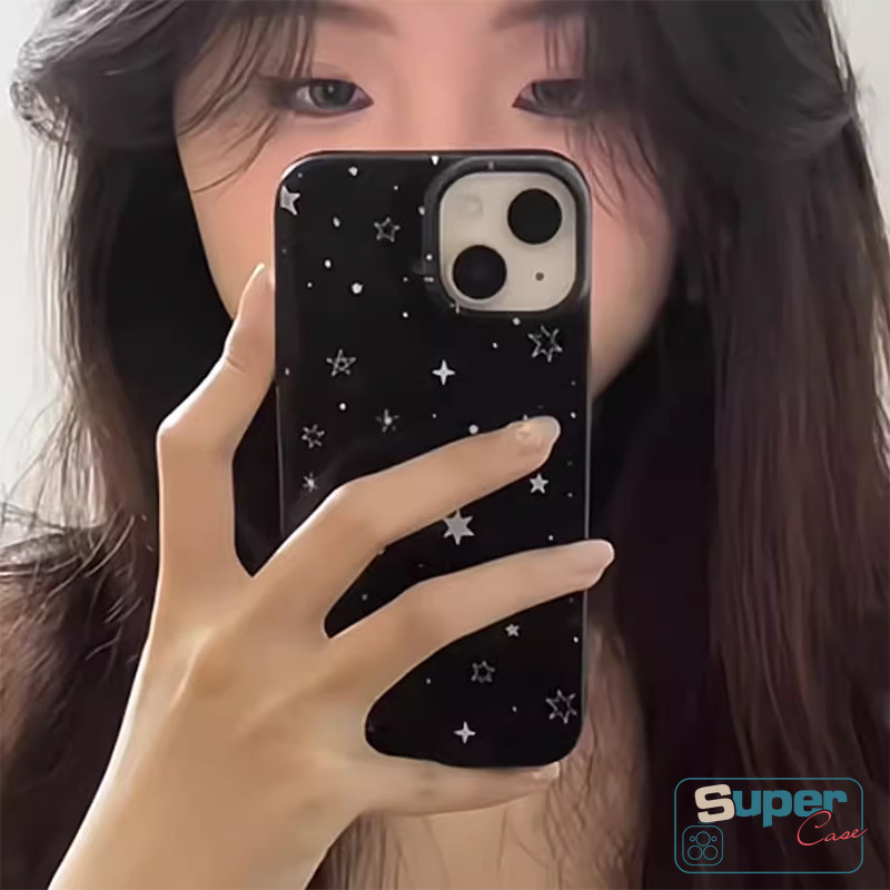 Ốp Lưng Tương Thích Cho IPhone 13 11 16 17 15 14 12 Pro Max Air 16 15 14 17 13 12 Pro 15 14 6s 7 8 16 6 Plus X XR XS Max SE 2020 Thời Trang Đơn Giản Ngôi Sao Trắng Thoáng Mát Vỏ mềm Meteor