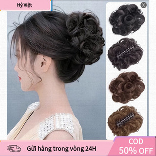 [Hỷ] Bộ Tóc Giả Có Kẹp Hoa Lê – Tạo Búi Đẹp Chỉ Trong 10s, Dành Cho Nữ Lười Tạo Kiểu