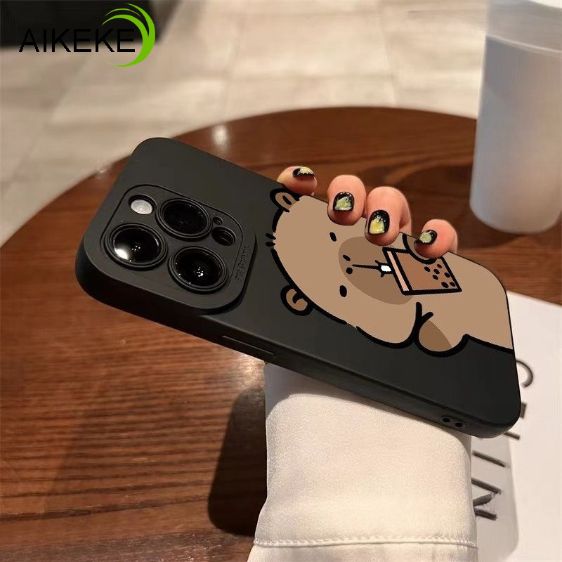 Ốp Điện Thoại Capybara Lông Thú Dễ Thương Cho OPPO Reno 14F 14 13 13F 12 12F 11F 11 Pro 10 9 8 Pro Plus 8T 7 6 Pro 5G 4G Trà Sữa Ốp Lưng Bảo Vệ Camera Vỏ Mềm Chống Sốc