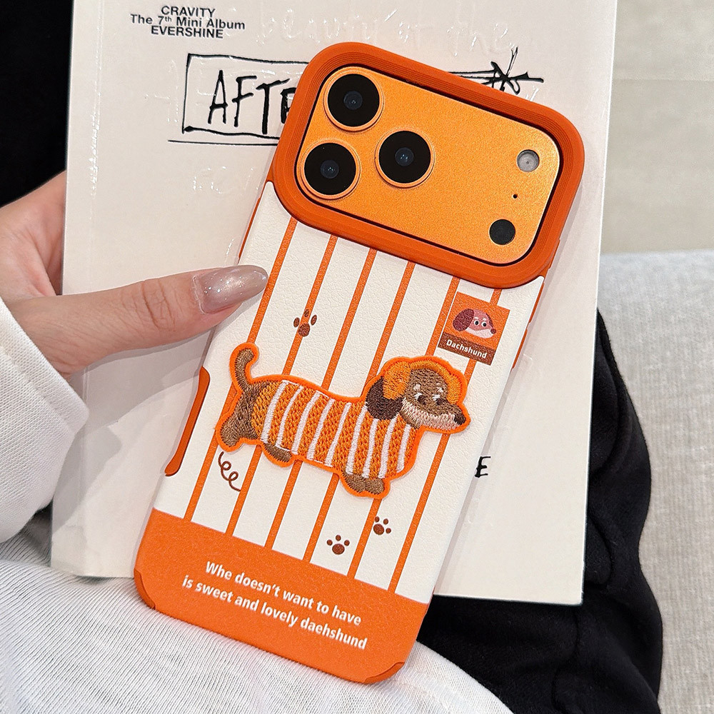 Thêu Chó Ngôi Sao Ngắn Dài Đeo Ngang Dây Điện Thoại Cho iPhone 17 Pro Max 16 15 14 13 12 Vỏ Bảo Vệ Chống Sốc