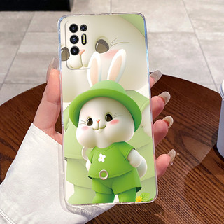 Ốp lưng TPU mềm Tecno Pova 2/LE7/LE7n, thiết kế thỏ dễ thương, trong suốt