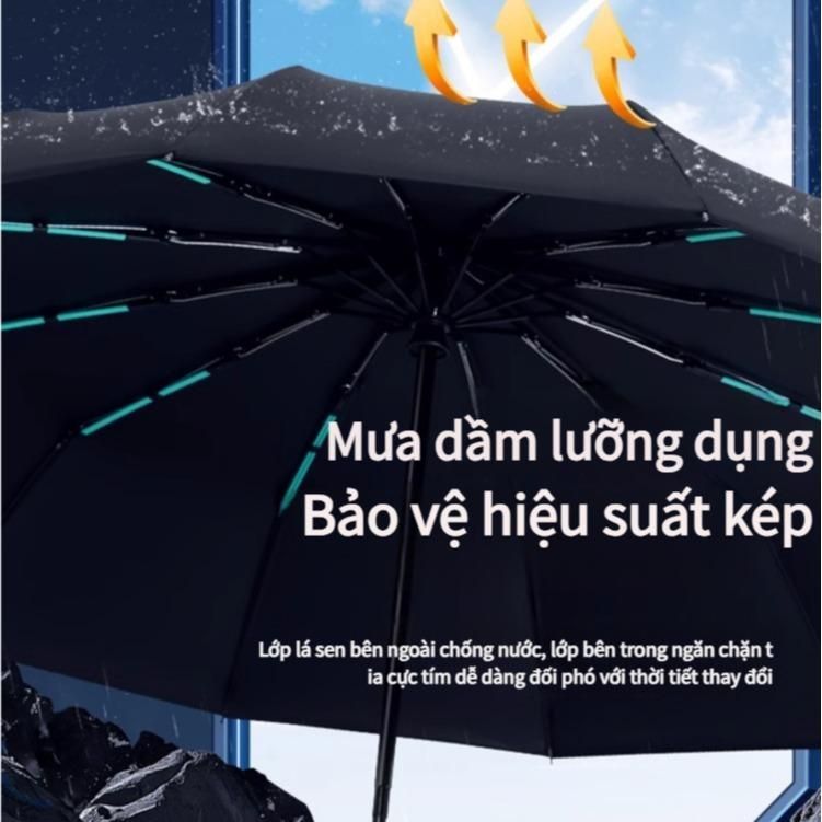Ô Tự Động Đi Nắng Che Mưa, Tự Động Mở Và Đóng, Che 2-3 Người, Dày, Chống Tia UV, ChốngThấm Nước