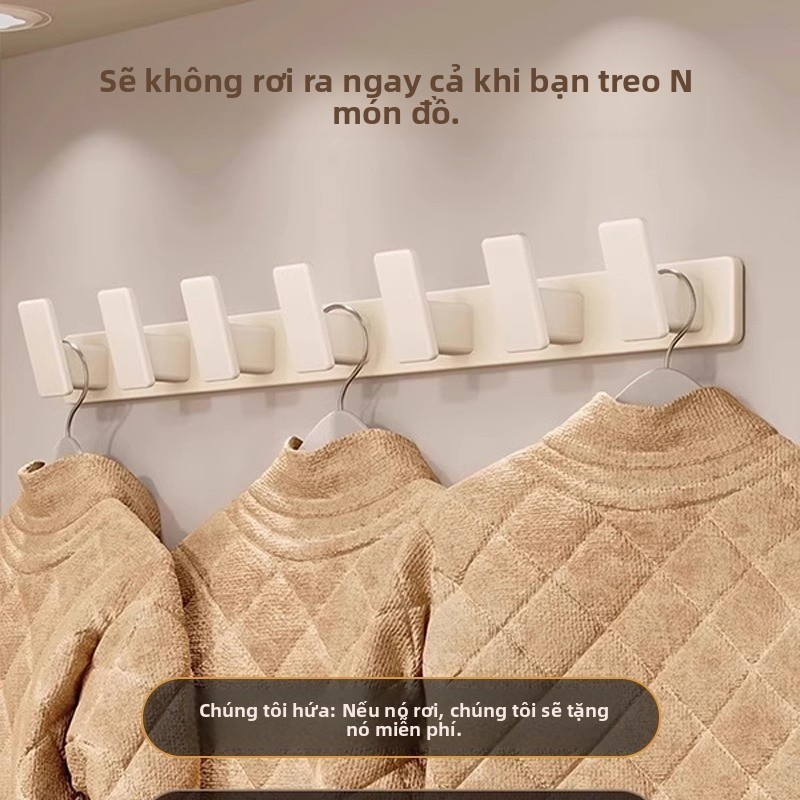 Kem Trắng Quần Áo Treo Tường Móc-Convenient Giải Pháp, Không Đục Lỗ, Chất Liệu Bền Đẹp Đẹp
