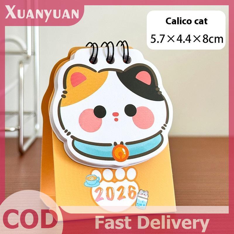 XUAN 2026 Đơn Giản Dễ Thương Họa Tiết Hoạt Hình Nhỏ Để Bàn Lịch Bỏ Túi Lịch Di Động Đấm Kế Hoạch Trang Trí Máy Tính Để Bàn VN