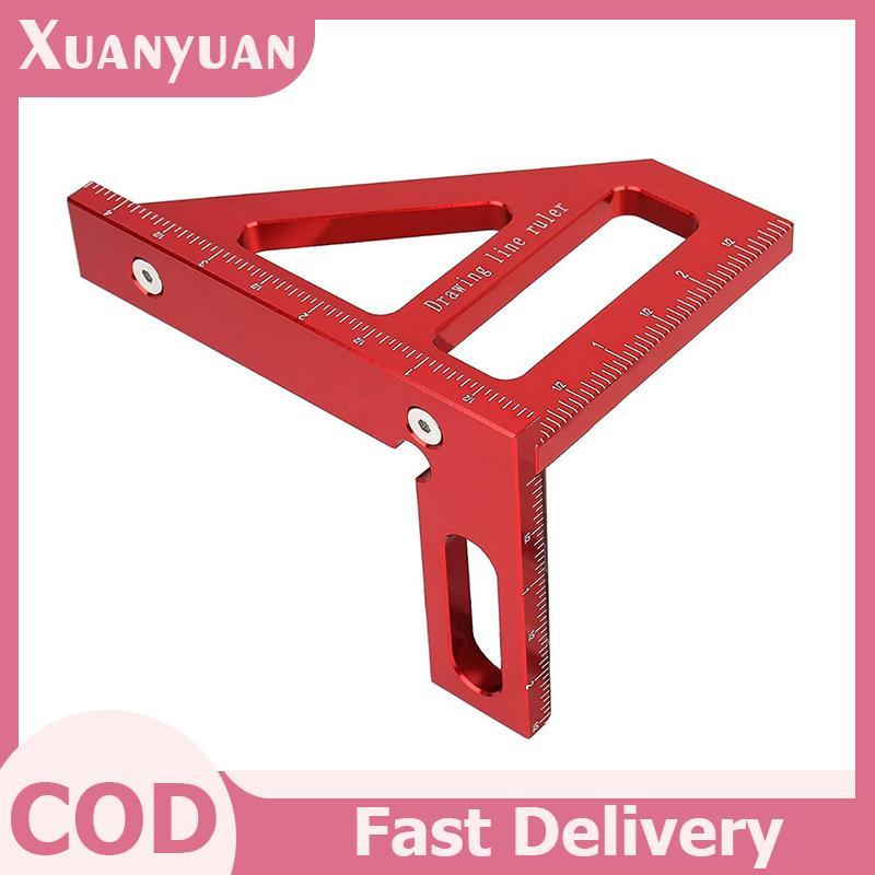 Thước tam giác hợp kim nhôm chính xác XUAN 45°/90° Dụng cụ đo lường đa chức năng 3D chế biến gỗ VN