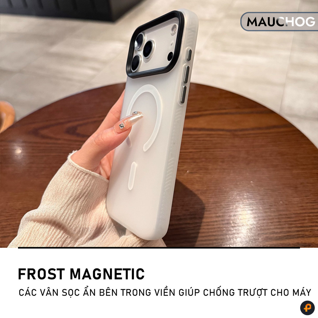 Ốp Nhám Mờ Chống Vân Tay Nút Bấm Kim Loại Bảo Vệ Camera Cho Điện Thoại iPhone 17 Pro Max 16 15 14 13