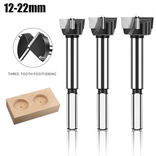 Bit khoan bản lề OUSXA, Mũi khoan ba mũi 12-22mm, Lưỡi dao hợp kim cacbua vonfram Forstner Dụng cụ chế biến gỗ