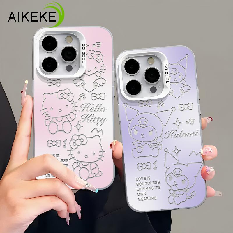 Ốp Điện Thoại Màu Hồng Kitty Hoạt Hình Dễ Thương Cho Samsung Galaxy S25 Edge S24 S23 S22 S21 S20 Plus Ultra Lite FE S25 + S24 + S23 + S22 + S21 + S20 + Vỏ Kuromi Rỗng Vỏ Chống Sốc