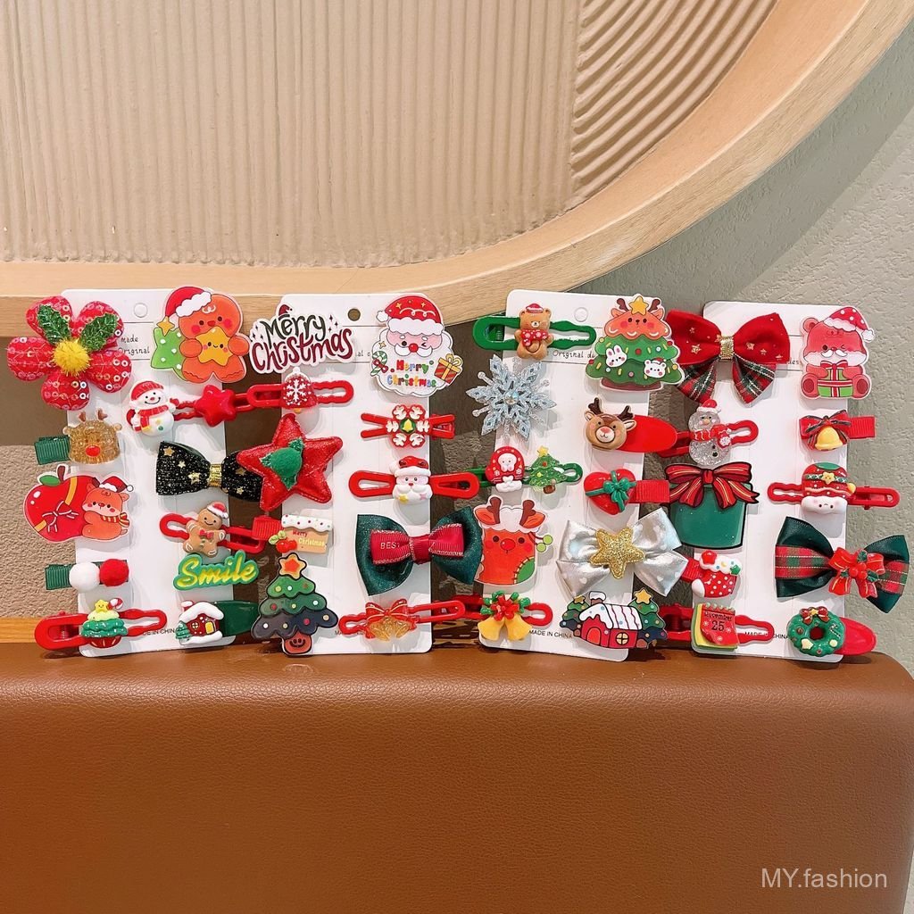 Bộ dây cao su kẹp tóc ông già Noel Giáng sinh cho trẻ em mới