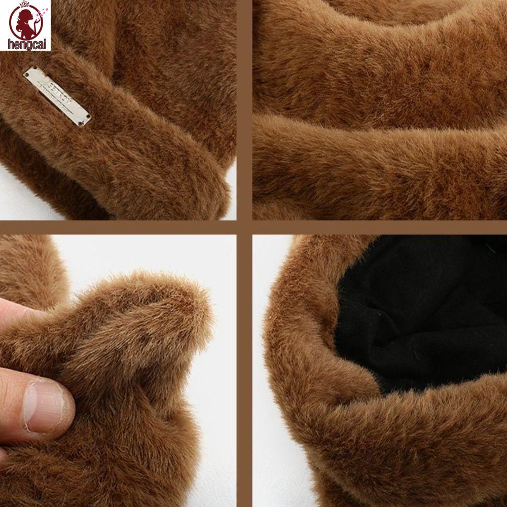 Mũ dệt kim tai mèo phong cách lông chồn, chống nắng dành cho Outdoor