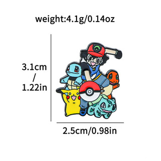 4 Cái / bộ Hoạt Hình Pokemon Kim Loại Huy Hiệu Ash Pikachu Hợp Kim Thổ Cẩm Trang Trí Phụ Kiện Pin